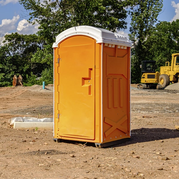 how often are the porta potties cleaned and serviced during a rental period in Lyon